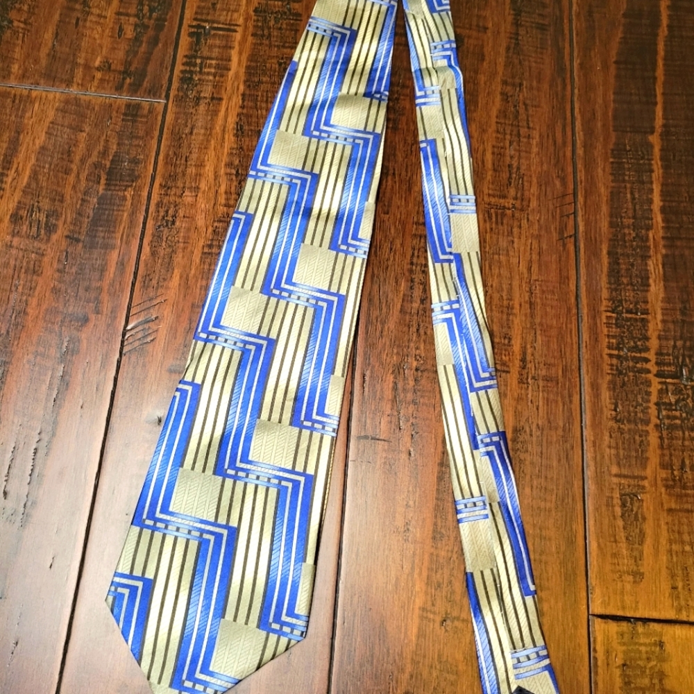 Covona 100% Silk  Blue & Gold Necktie